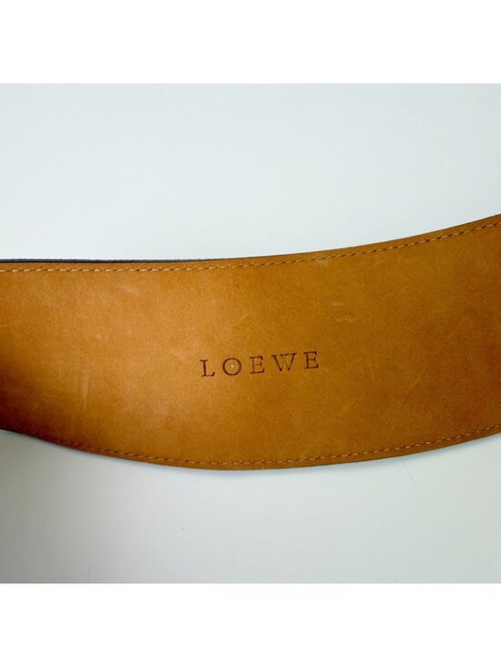 Loewe Suede Wide Hook Buckle Belt Brown Silver Vintage main image 7